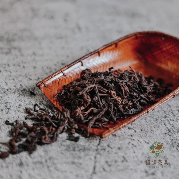璟達茶業的大葉芽散茶乾，為普洱茶熟茶。